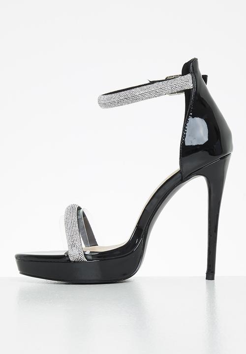 Rock & Co - Vegas 1 ankle tie barely there stiletto heel - black