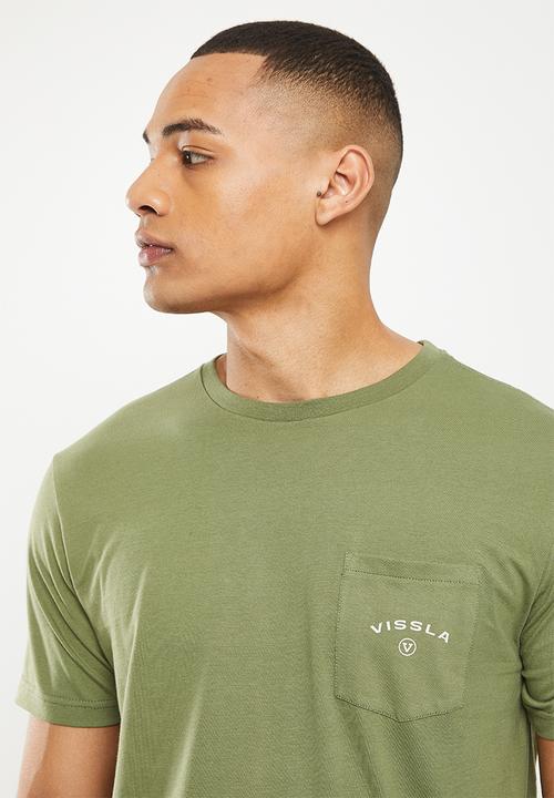 Vissla  - Raised by short sleeve pocket tee - army