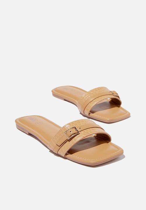 Cotton On - Becs mini buckle slide - taupe croc