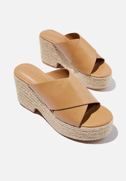Cotton On - Mia cross over espadrille mule - camel