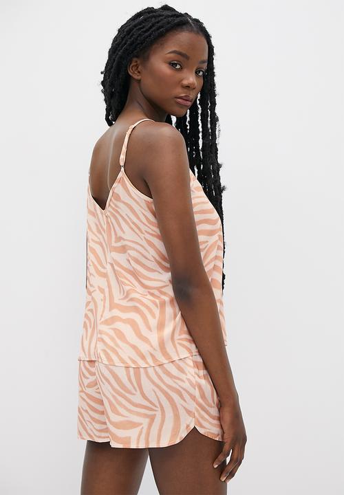 Superbalist - Sleep cami & shorts set - tonal zebra