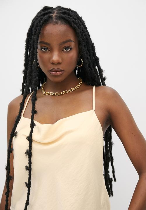 VELVET - Satin cowl neck cami blouse - neutral
