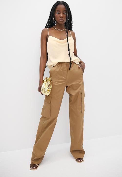 VELVET - Satin cowl neck cami blouse - neutral