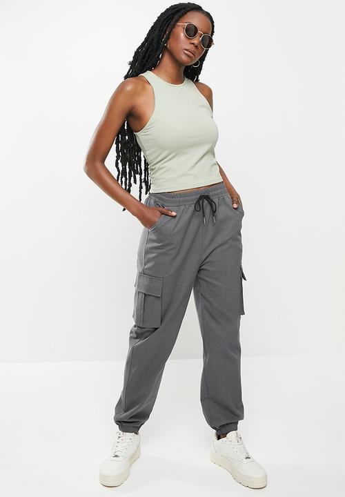 dailyfriday - Cuffed cargo pants - dark grey