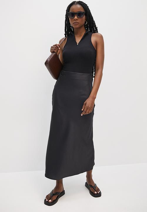 Superbalist - Long slip midi skirt - black