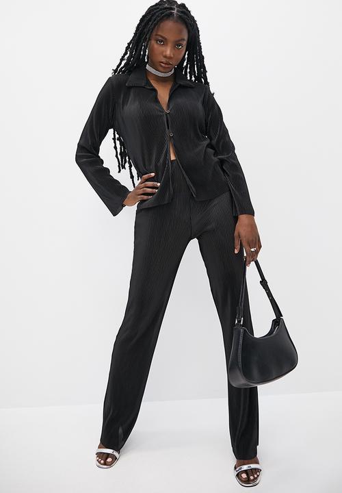 VELVET - Plisse shirt - black