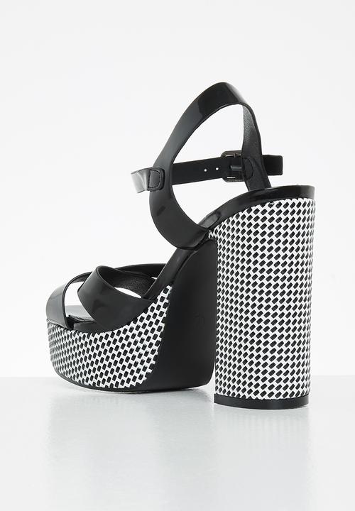 Rock & Co - Paradiso 1 ankle tie platform heel - black
