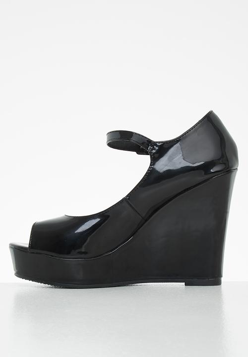 Rock & Co - Panama 1 mary jane wedge heel - black