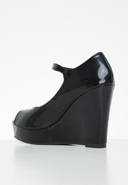 Rock & Co - Panama 1 mary jane wedge heel - black