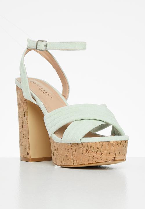 Rock & Co - Mykonos 1 ankle tie platform heel - mint