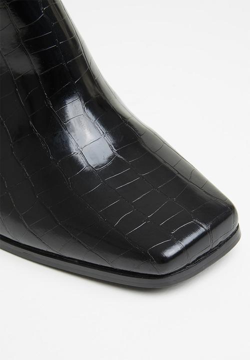 Z_Code_Z - Emily square toe ankle boot - black croc