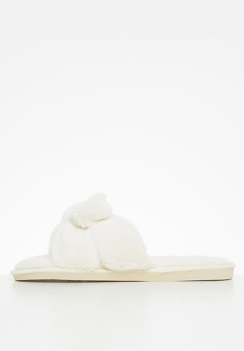 dailyfriday - Amber bow slippers - white