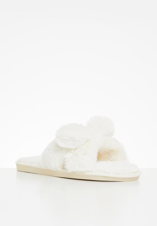 dailyfriday - Amber bow slippers - white