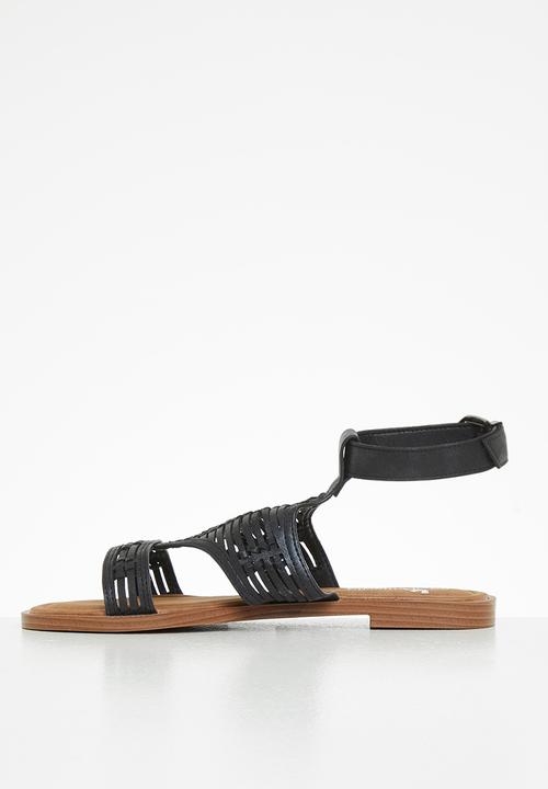 Butterfly Feet - Alora 1 ankle tie sandal - black