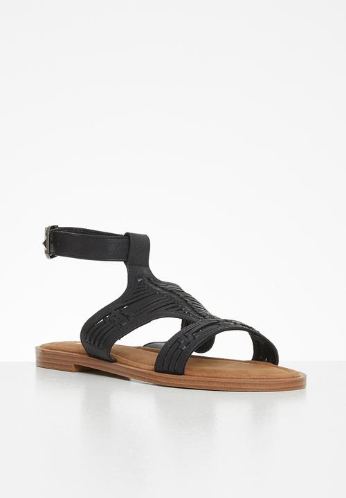 Butterfly Feet - Alora 1 ankle tie sandal - black