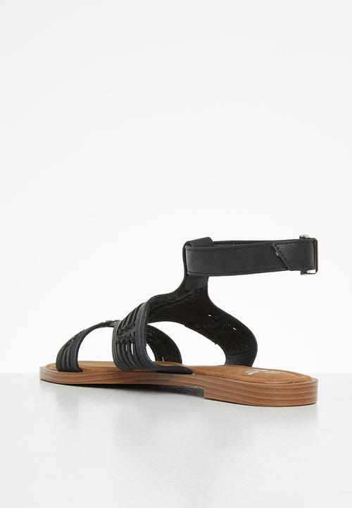 Butterfly Feet - Alora 1 ankle tie sandal - black