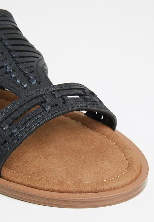 Butterfly Feet - Alora 1 ankle tie sandal - black