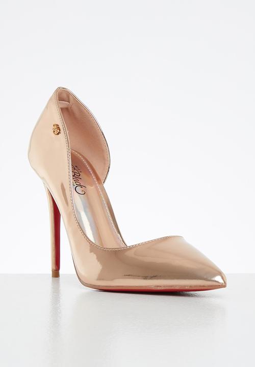 Miss Black - Lou28 barely there court heel - rose gold