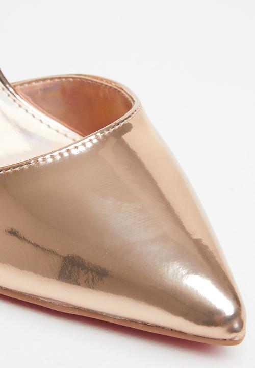 Miss Black - Lou28 barely there court heel - rose gold