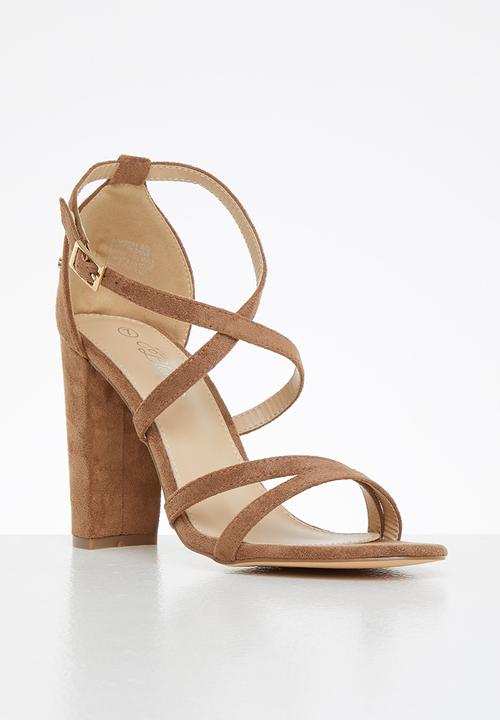 Miss Black - Border1 block heel - tan