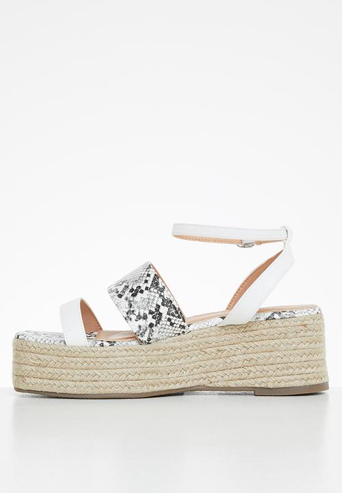Miss Black - Shakira5 espadrille wedge heel - white