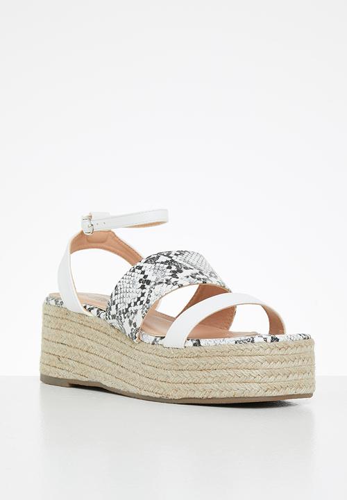 Miss Black - Shakira5 espadrille wedge heel - white