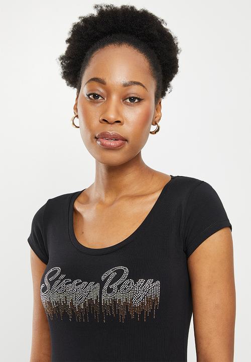 SISSY BOY - Logo top with cap sleeves - black