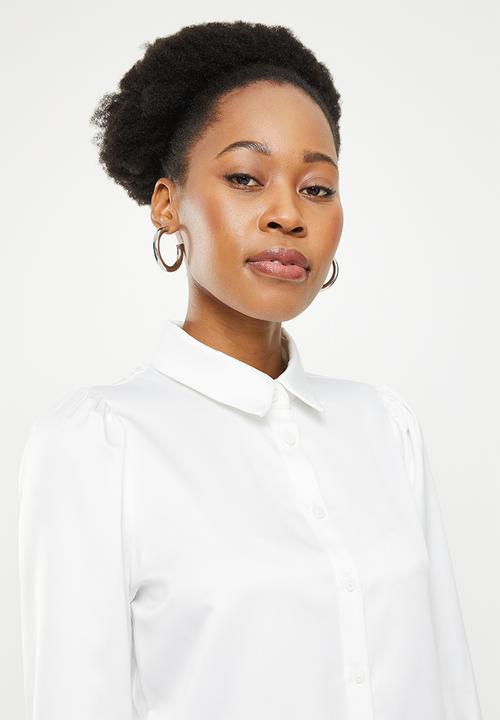 SISSY BOY - Satin button up shirt - white
