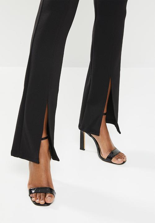 SISSY BOY - High rise flare with belt - black