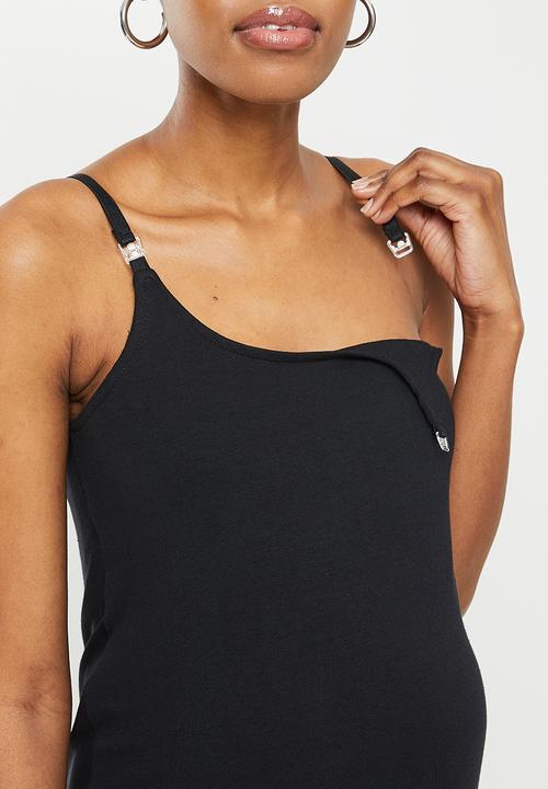 Superbalist - Maternity nursing cami dress - black