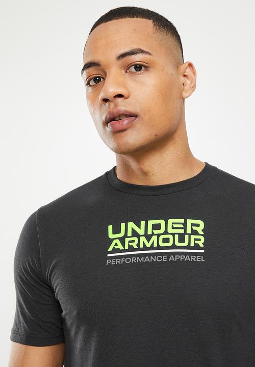 Under Armour - Ua multicolor box logo short sleeve - black & quirky lime