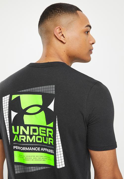 Under Armour - Ua multicolor box logo short sleeve - black & quirky lime
