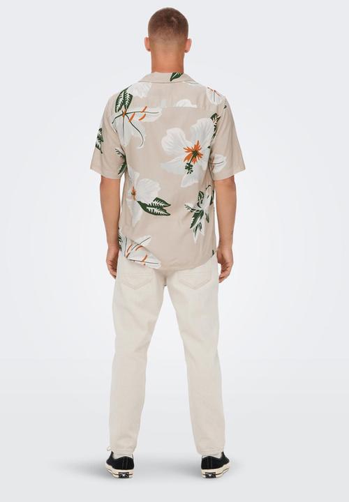 Only & Sons - Dan life shirt - silver lining