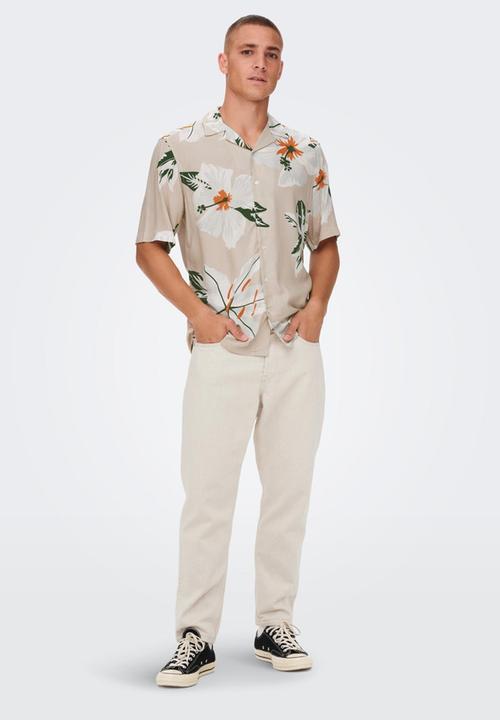 Only & Sons - Dan life shirt - silver lining