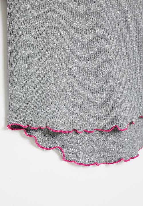 Converse - Cnvg rib knit top w/ prl stitc - lunar rock heather