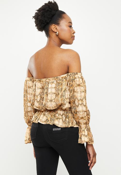 SISSY BOY - Bardot top - brown & black
