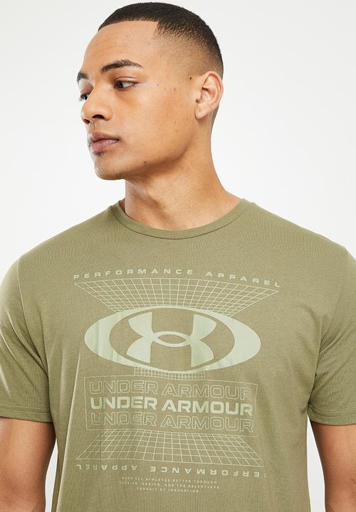 Under Armour - Ua symbol grid short sleeve - tent khaki & grey 