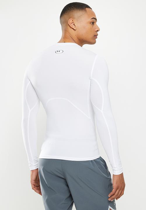 Under Armour - UA HeatGear®  Long Sleeve Tee- white & black