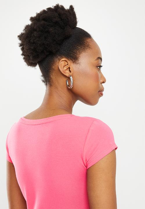 SISSY BOY - Logo top with cap sleeves - cerise