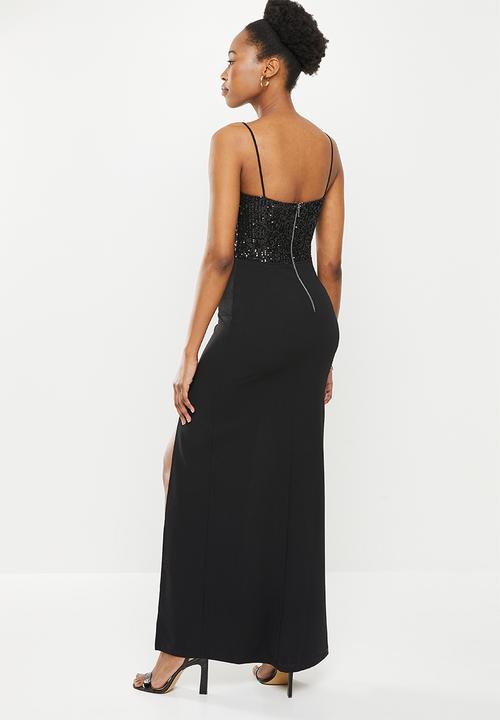 SISSY BOY - Strappy criss cross maxi with front slits - black