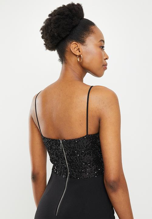 SISSY BOY - Strappy criss cross maxi with front slits - black