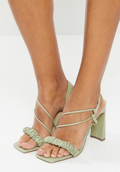 Miss Black - Gin1 barely there block heel - green