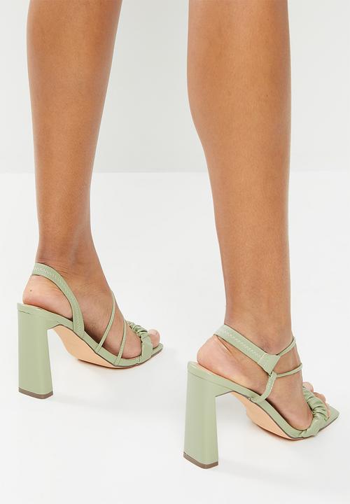 Miss Black - Gin1 barely there block heel - green