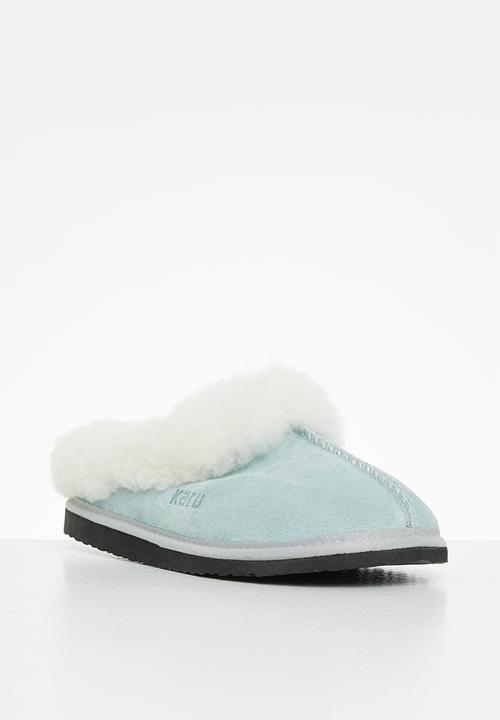 Karu - Sleek suede slipper - calypso peacock blue