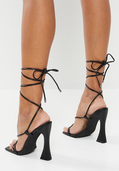 Miss Black - Trigger1 ankle tie heel - black