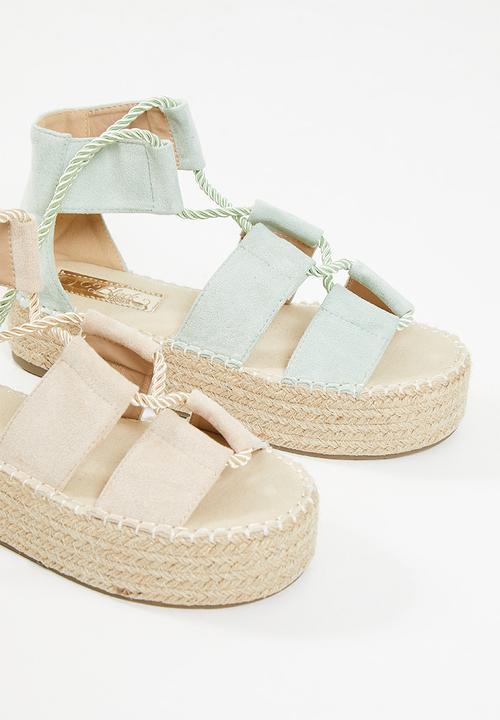 Miss Black - Lisbon1 espadrille wedge heel - mint