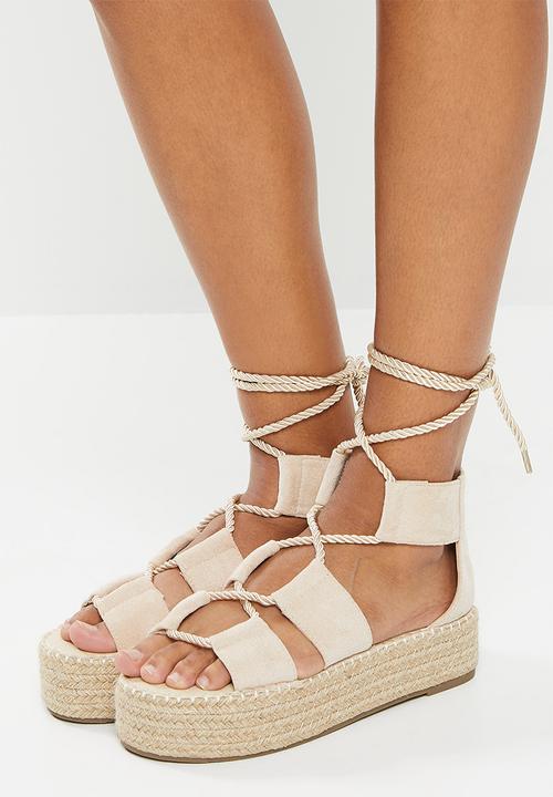 Miss Black - Lisbon1 espadrille wedge heel - stone