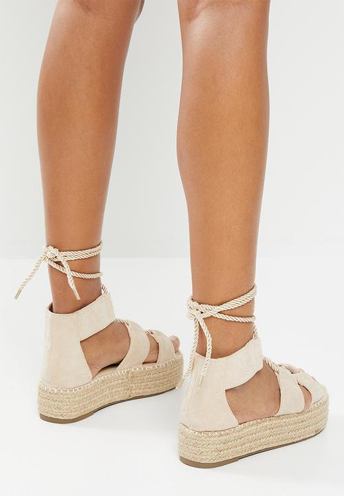 Miss Black - Lisbon1 espadrille wedge heel - stone