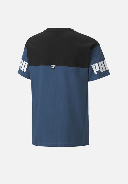 PUMA - Puma power colorblock tee b - lake blue