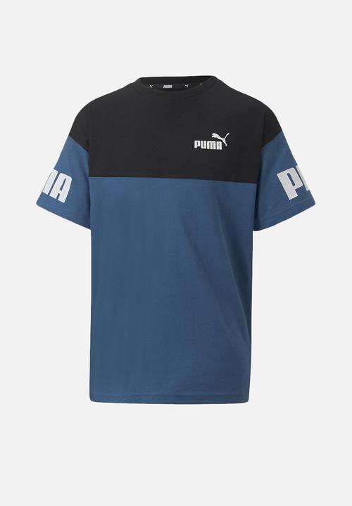 PUMA - Puma power colorblock tee b - lake blue